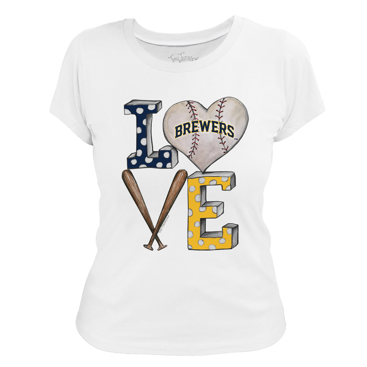 Milwaukee Brewers Baseball LOVE Tee Shirt
