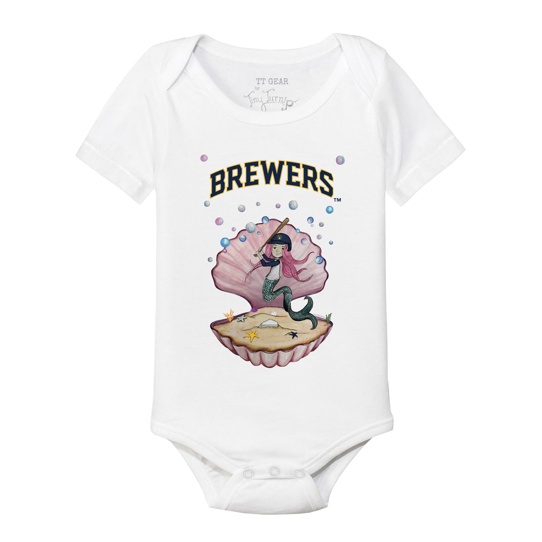 Milwaukee Brewers Mermaid Short Sleeve Snapper