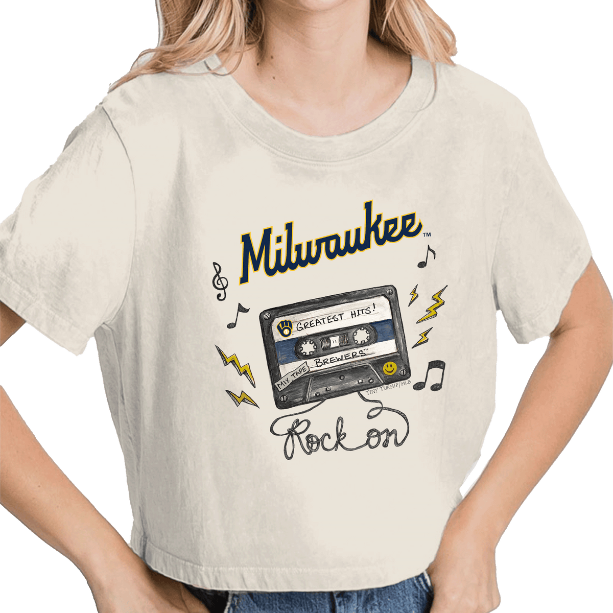 Milwaukee Brewers Mixtape Vintage Crop Tee