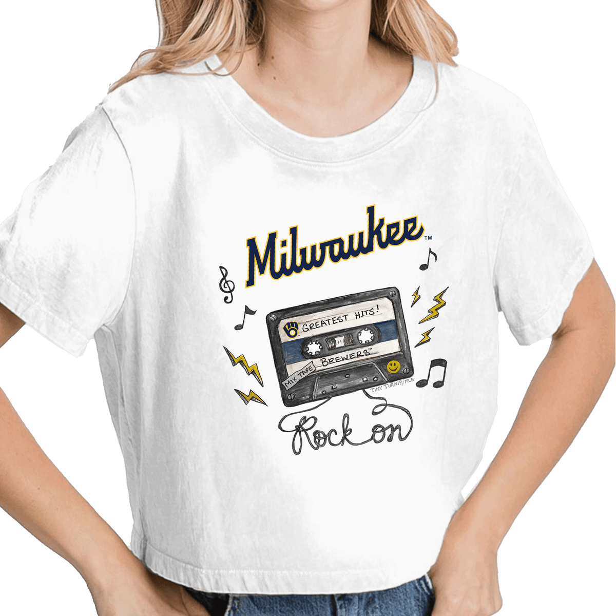Milwaukee Brewers Mixtape Vintage Crop Tee