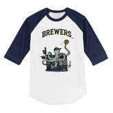 Milwaukee Brewers Octopus 3/4 Navy Blue Sleeve Raglan