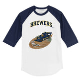 Milwaukee Brewers Race Car 3/4 Navy Blue Sleeve Raglan