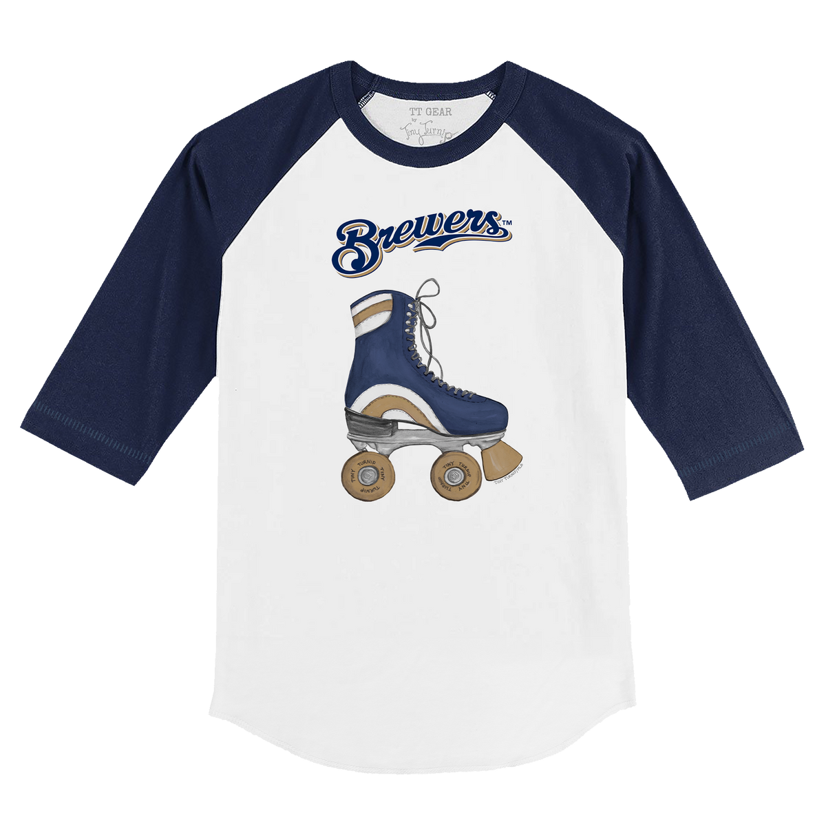 Milwaukee Brewers Retro Skate 3/4 Navy Blue Sleeve Raglan