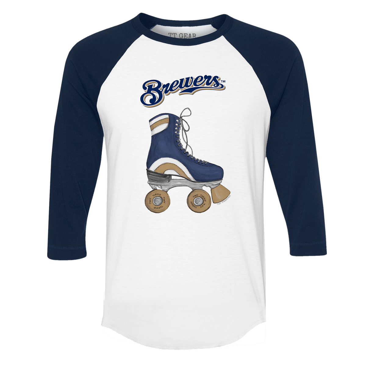 Milwaukee Brewers Retro Skate 3/4 Navy Blue Sleeve Raglan