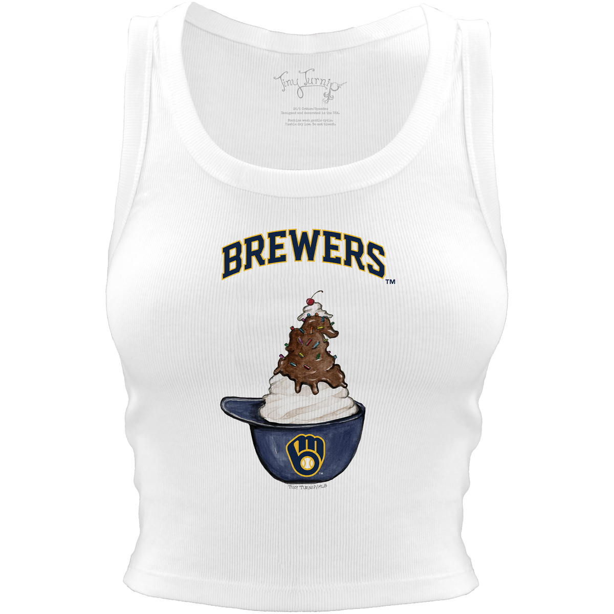 Milwaukee Brewers Sundae Helmet Crop Tank - Tiny Turnip