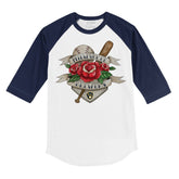 Milwaukee Brewers Tattoo Rose 3/4 Navy Blue Sleeve Raglan