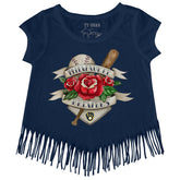 Milwaukee Brewers Tattoo Rose Fringe Tee