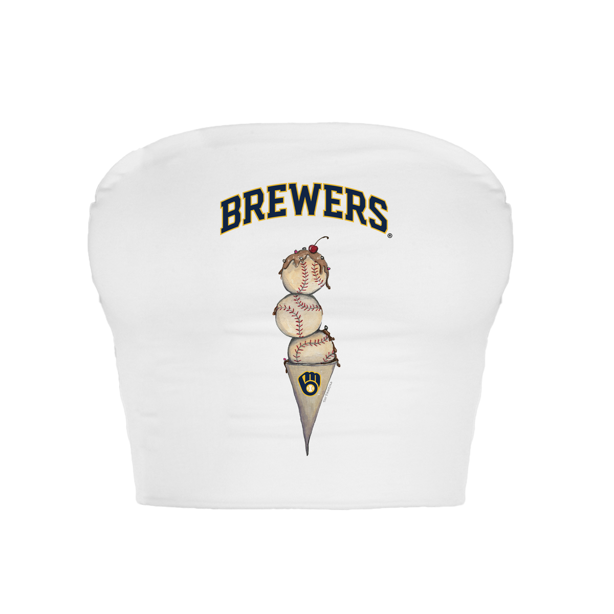 Milwaukee Brewers Triple Scoop Crop Tube Top
