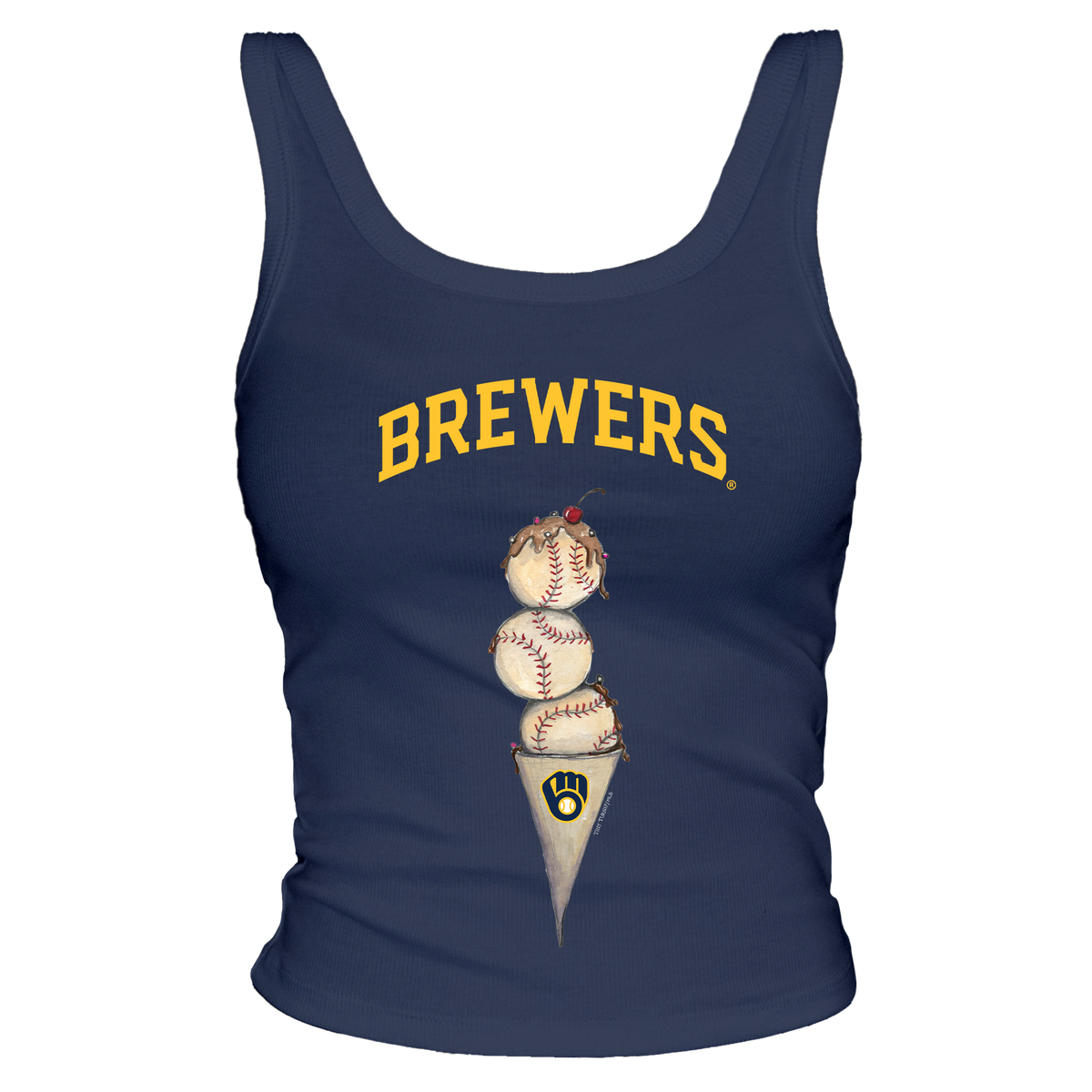Milwaukee Brewers Triple Scoop Ribbed Tank - Tiny Turnip