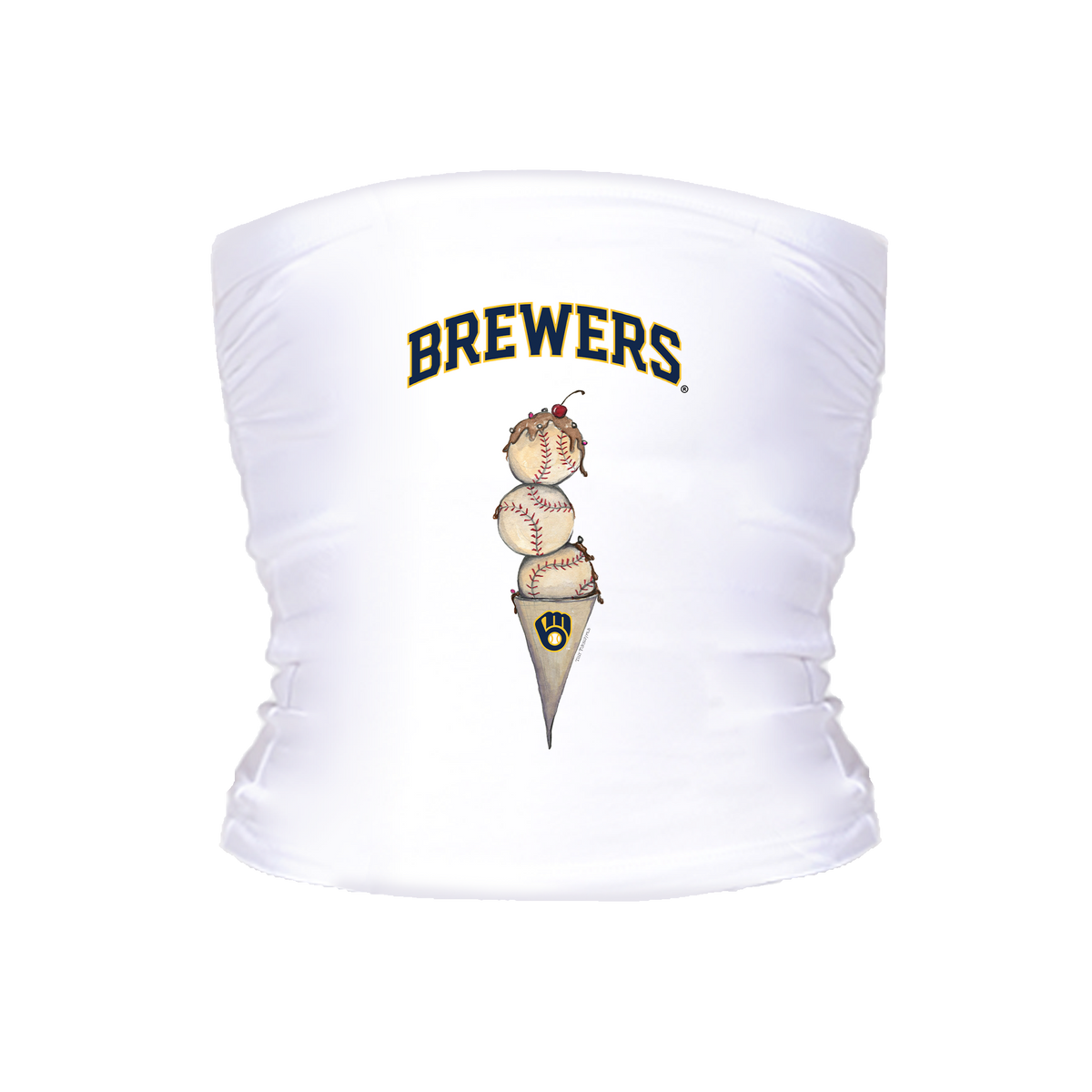 Milwaukee Brewers Triple Scoop Tube Top - Tiny Turnip