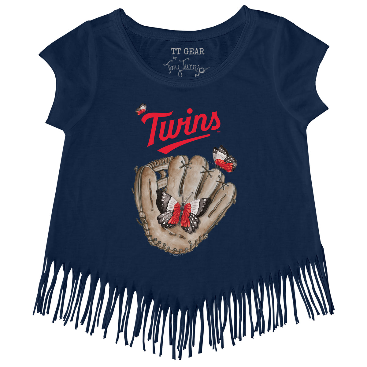 Minnesota Twins Butterfly Glove Fringe Tee
