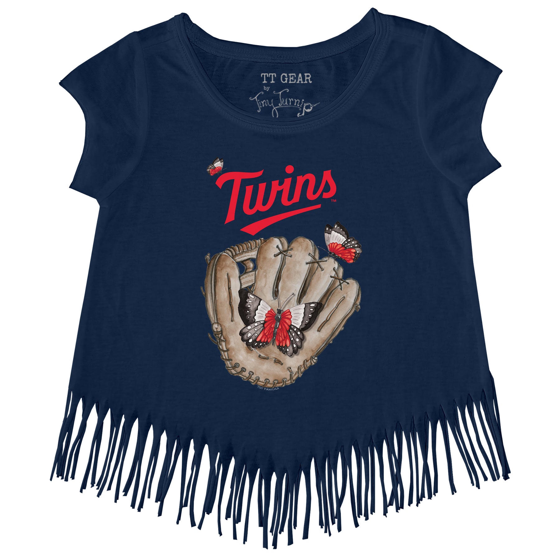 Minnesota Twins Butterfly Glove Fringe Tee