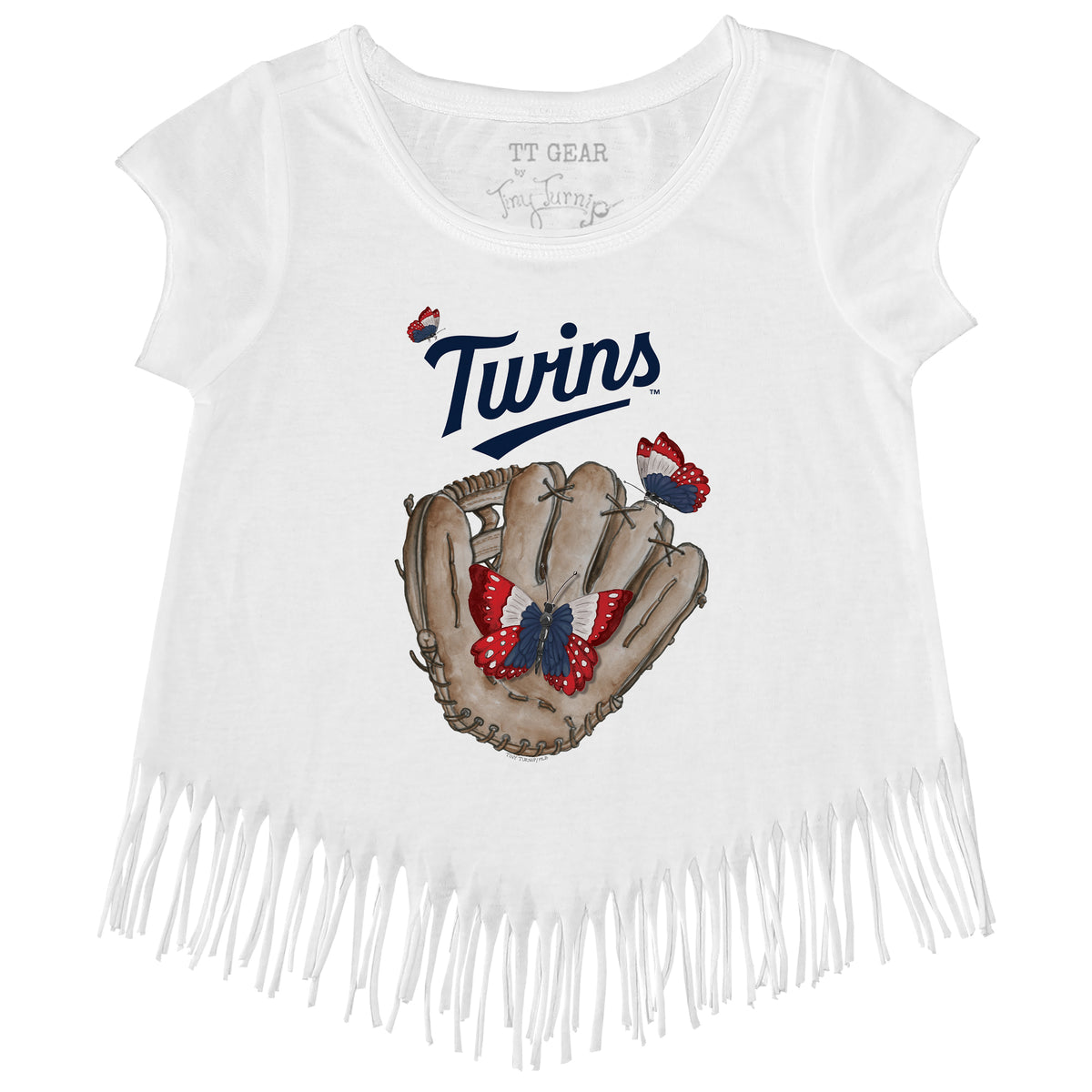Minnesota Twins Butterfly Glove Fringe Tee