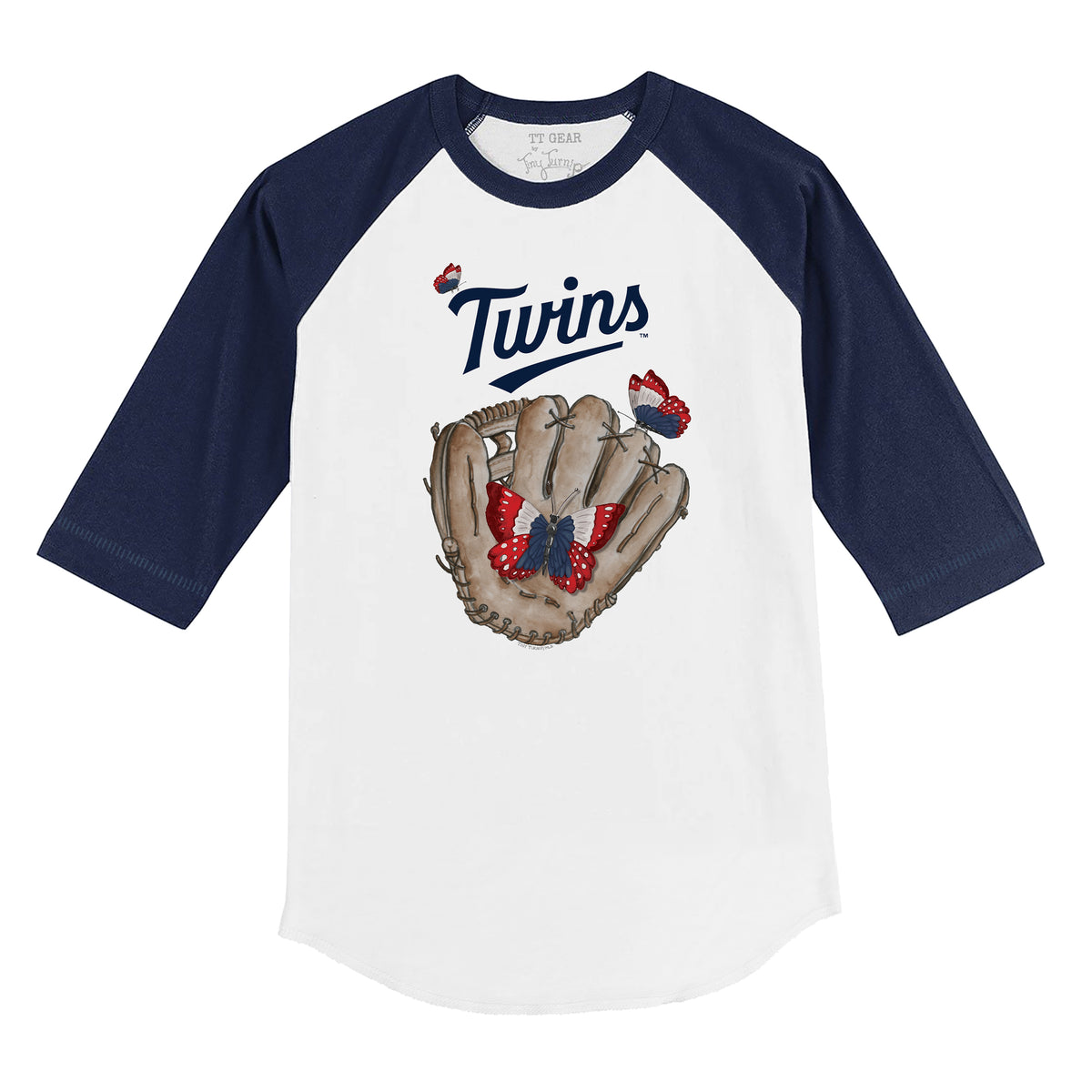 Minnesota Twins Butterfly Glove 3/4 Navy Blue Sleeve Raglan