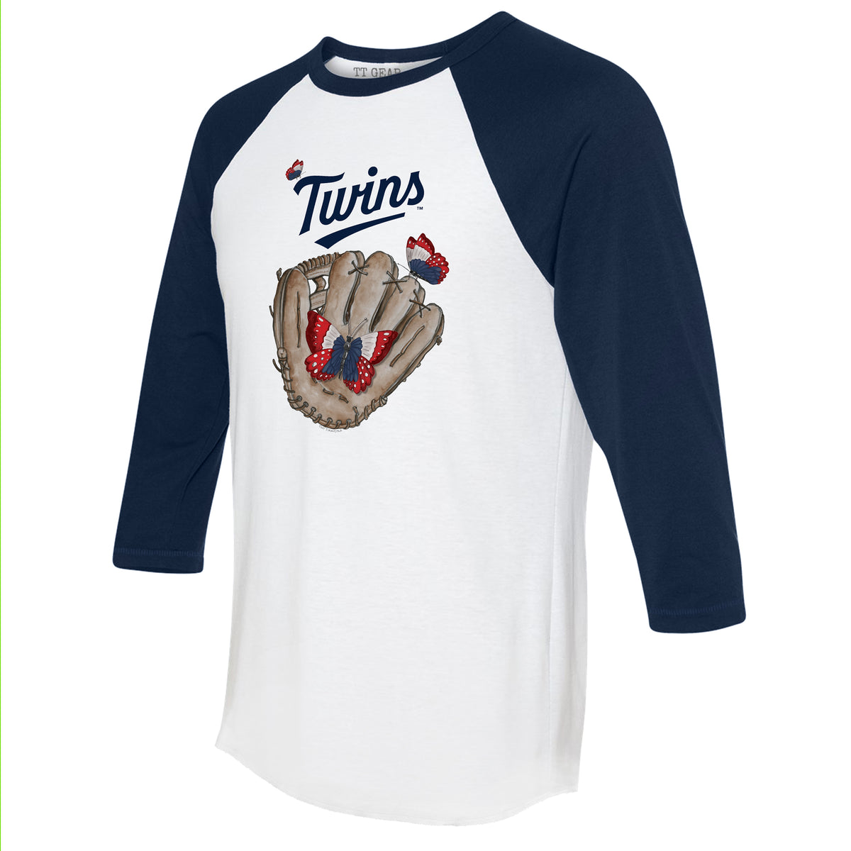 Minnesota Twins Butterfly Glove 3/4 Navy Blue Sleeve Raglan