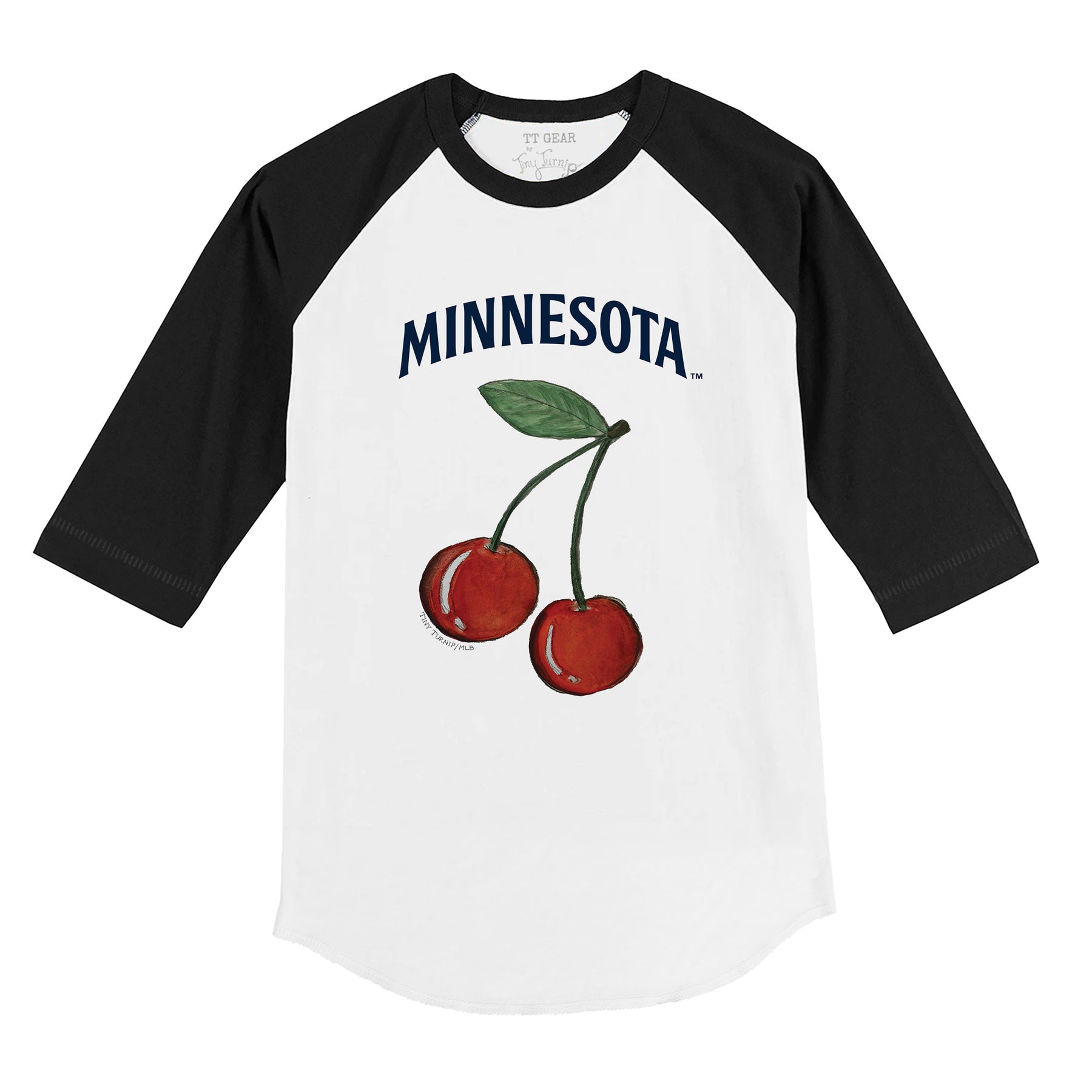 Minnesota Twins Cherry 3/4 Black Sleeve Raglan
