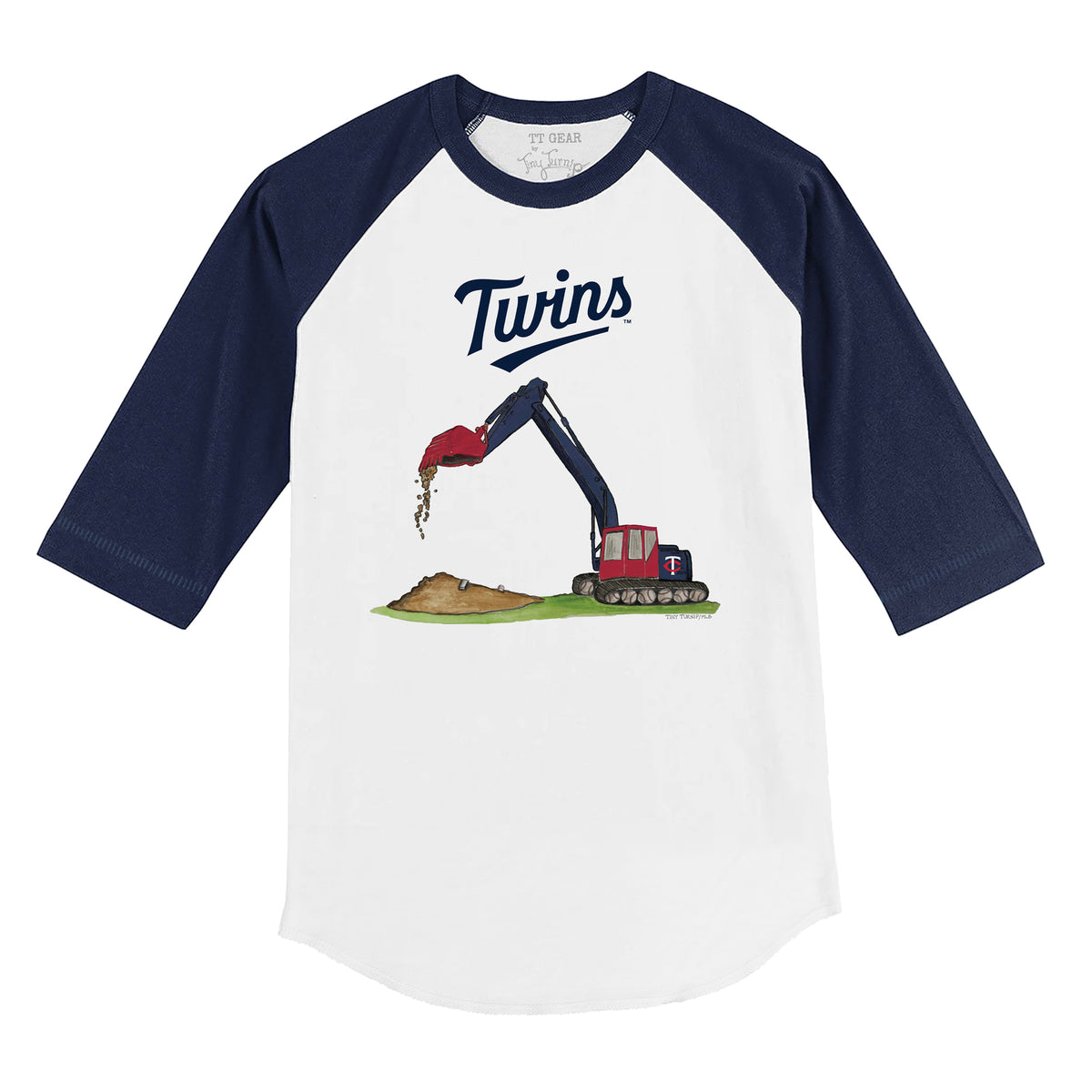 Minnesota Twins Excavator 3/4 Navy Blue Sleeve Raglan