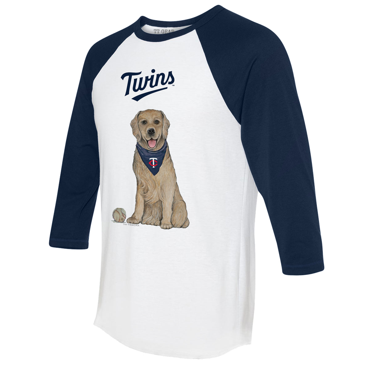 Minnesota Twins Golden Retriever 3/4 Navy Blue Sleeve Raglan