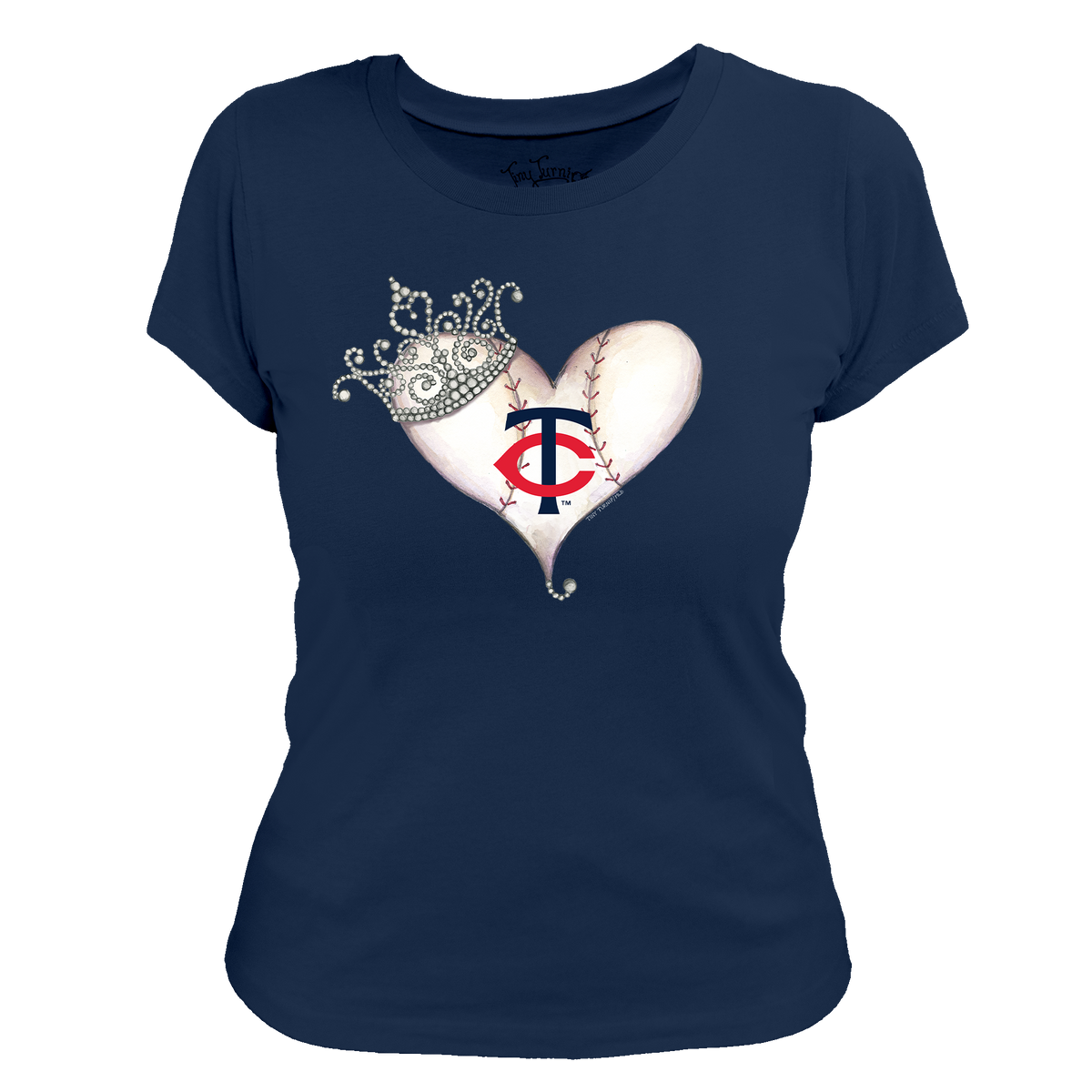 Minnesota Twins Tiara Heart Tee Shirt - Tiny Turnip