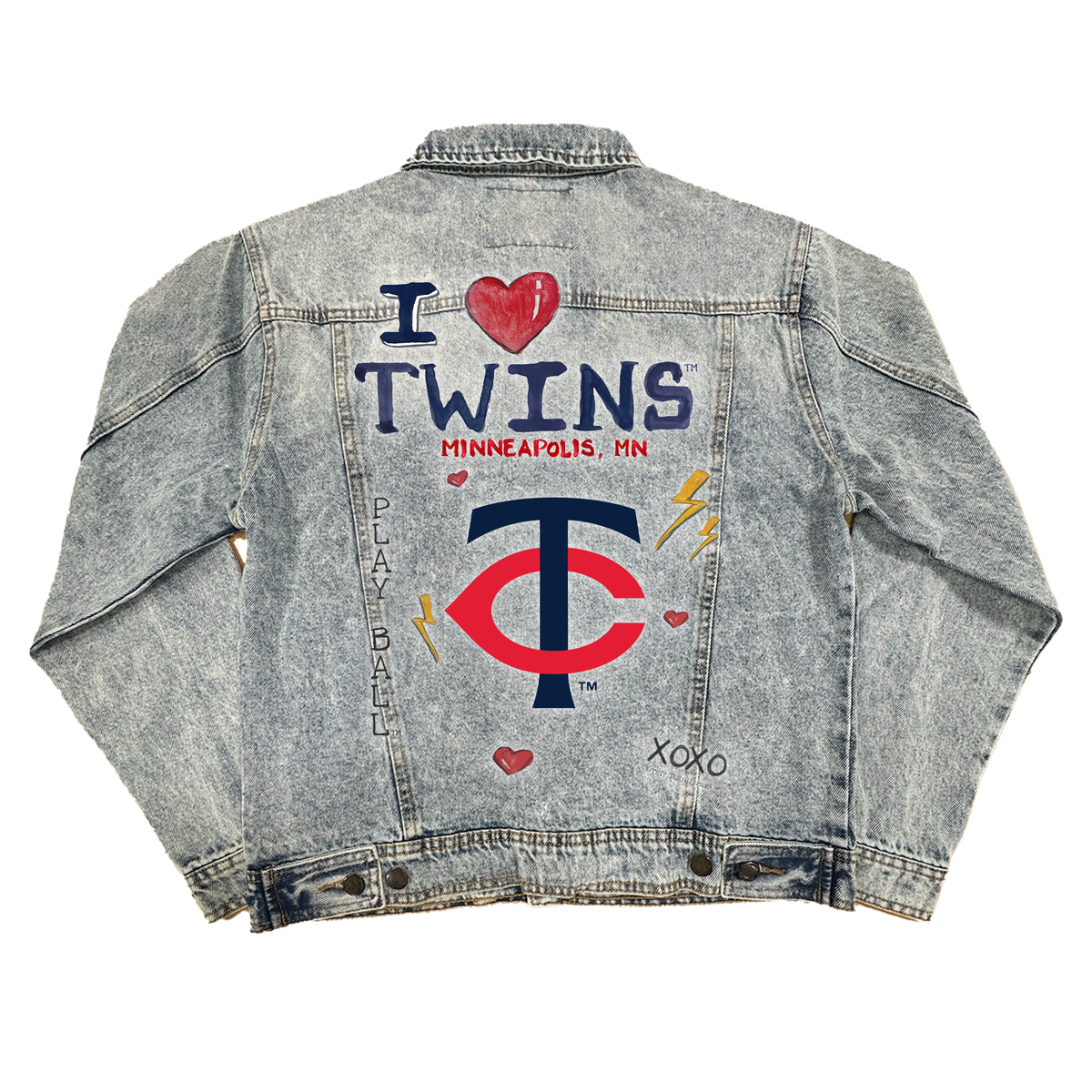 I Heart Twins Boyfriend Denim Jacket - Tiny Turnip