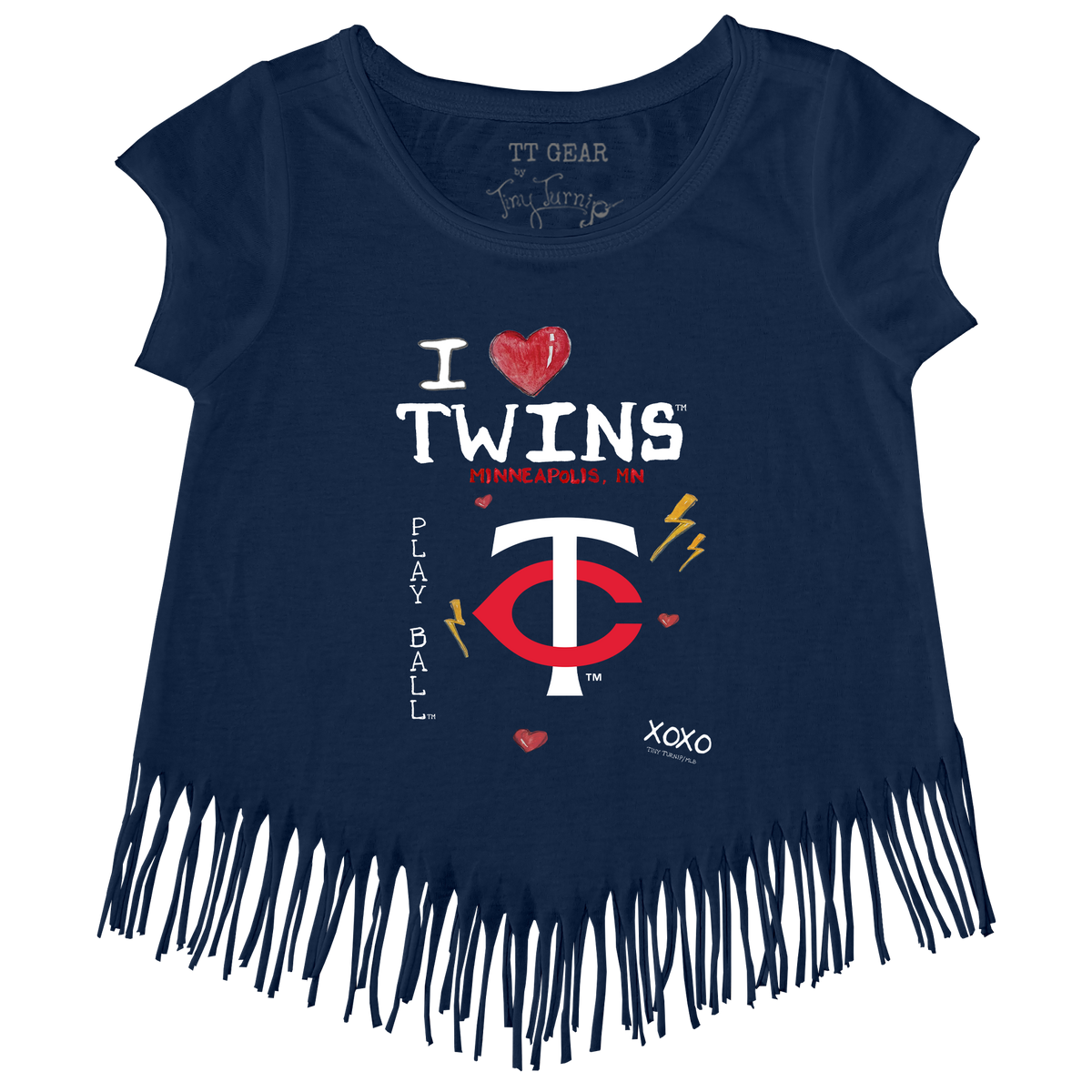 I Heart Twins Fringe Tee - Tiny Turnip