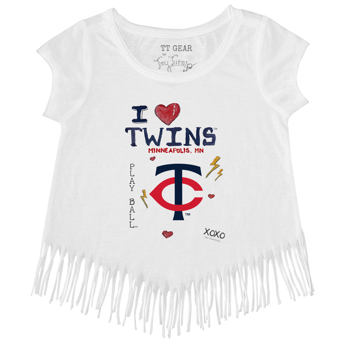 I Heart Twins Fringe Tee - Tiny Turnip