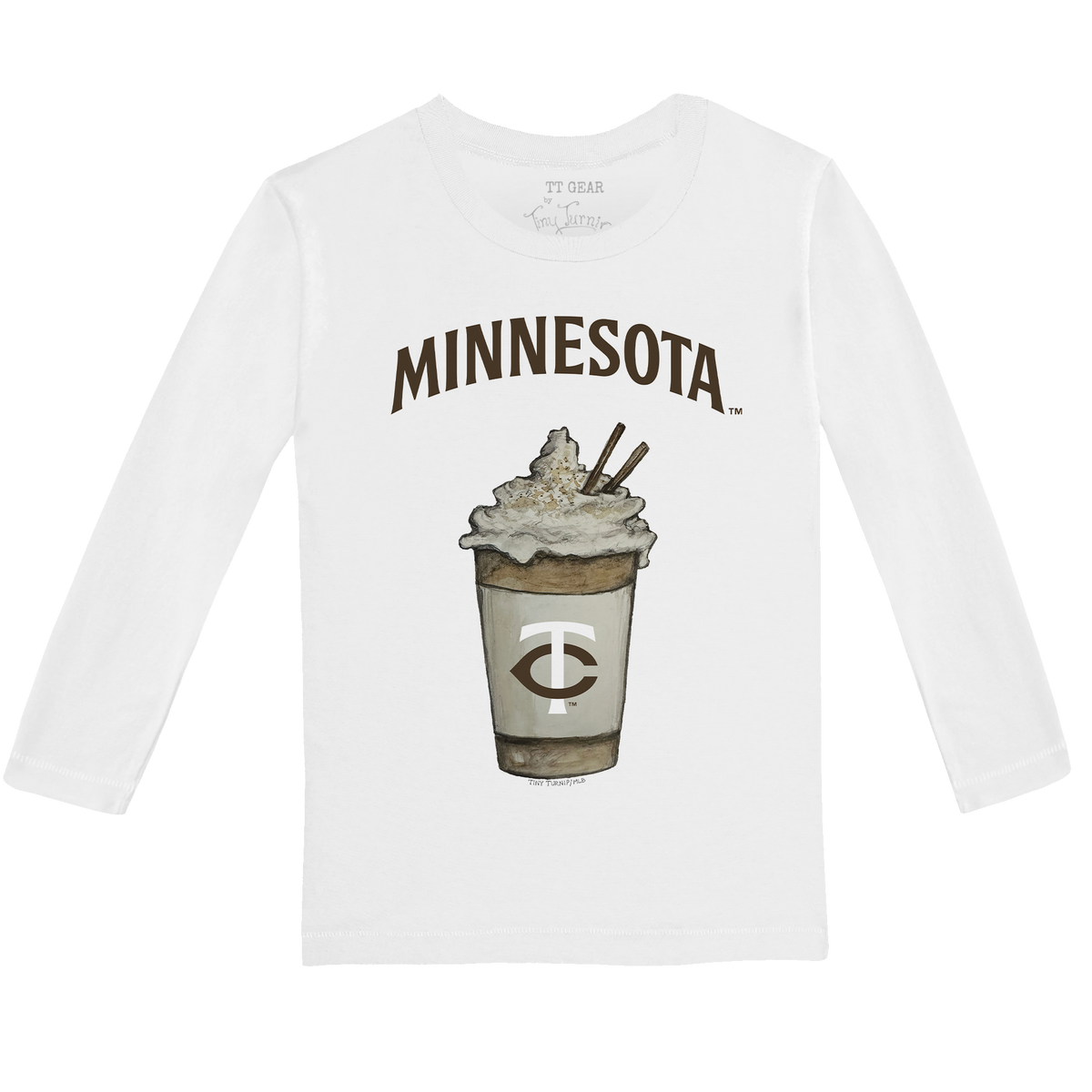 Minnesota Twins Latte Long-Sleeve Tee Shirt