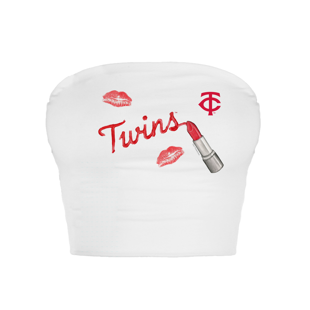 Minnesota Twins Lipstick Crop Tube Top - Tiny Turnip