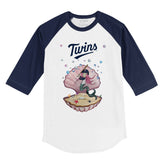 Minnesota Twins Mermaid 3/4 Navy Blue Sleeve Raglan