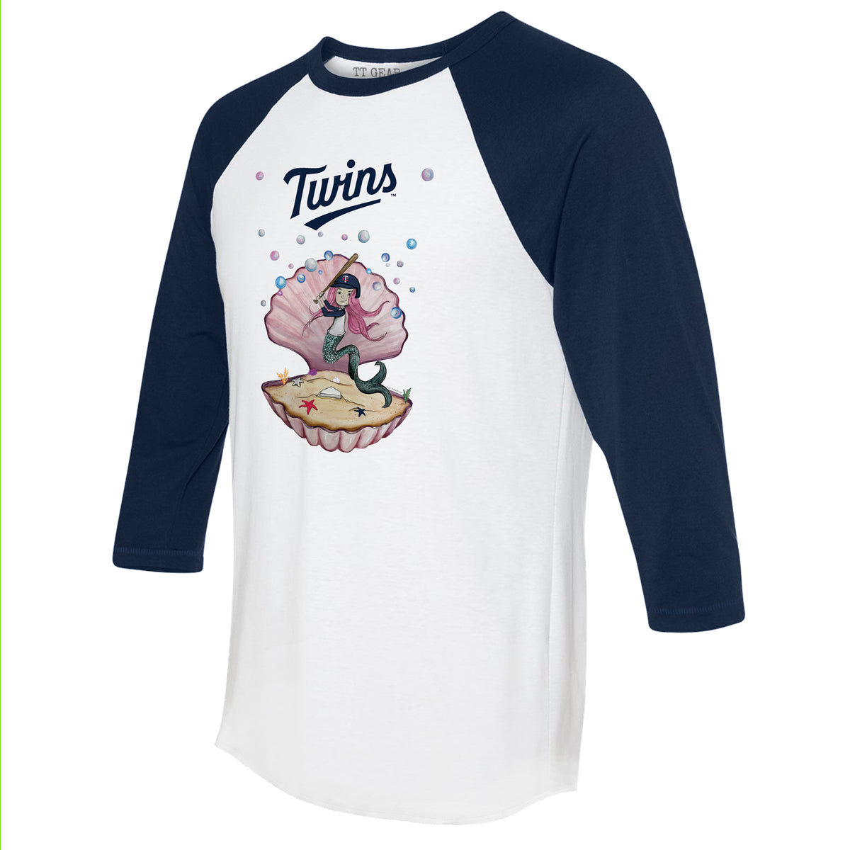 Minnesota Twins Mermaid 3/4 Navy Blue Sleeve Raglan