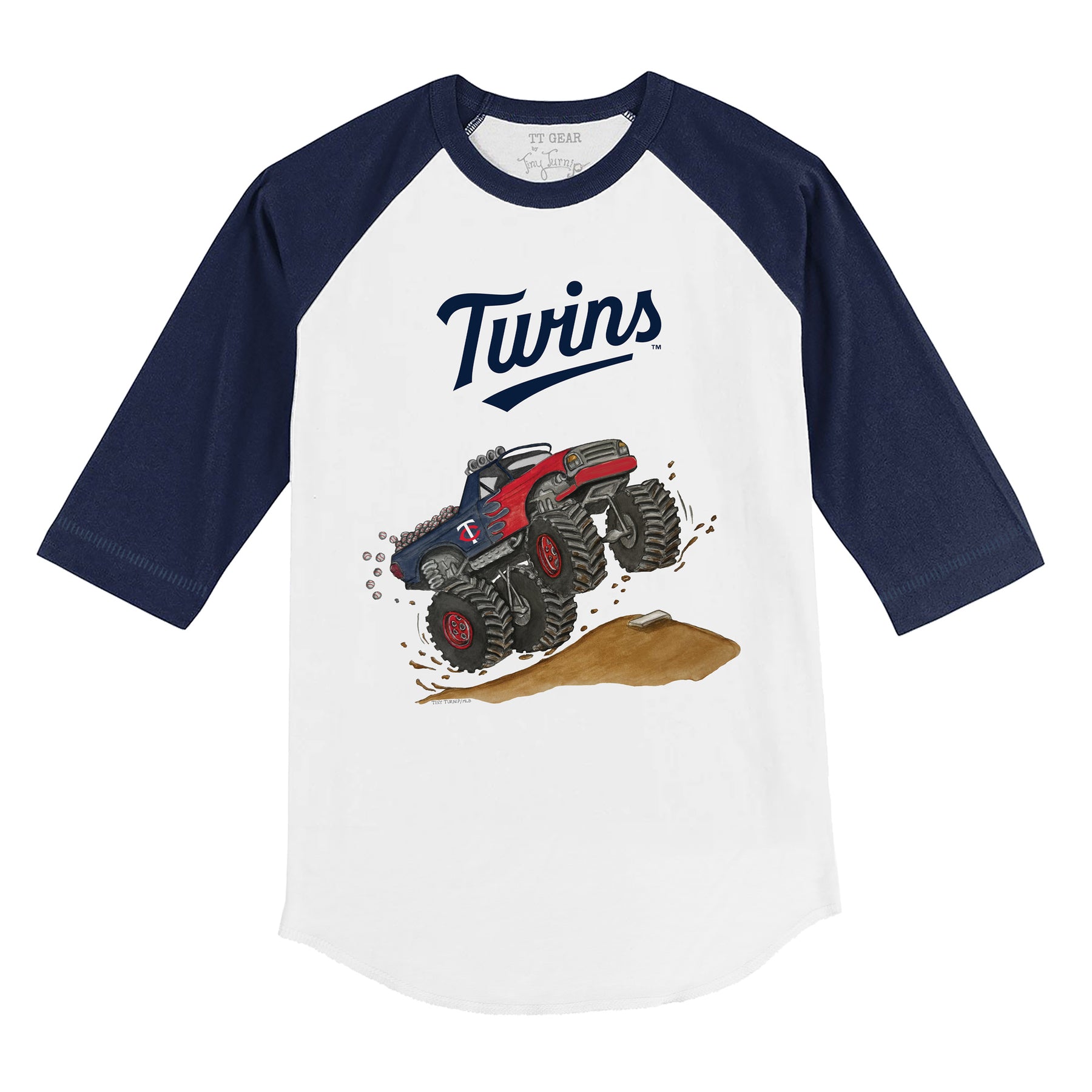 Minnesota Twins Monster Truck 3/4 Navy Blue Sleeve Raglan