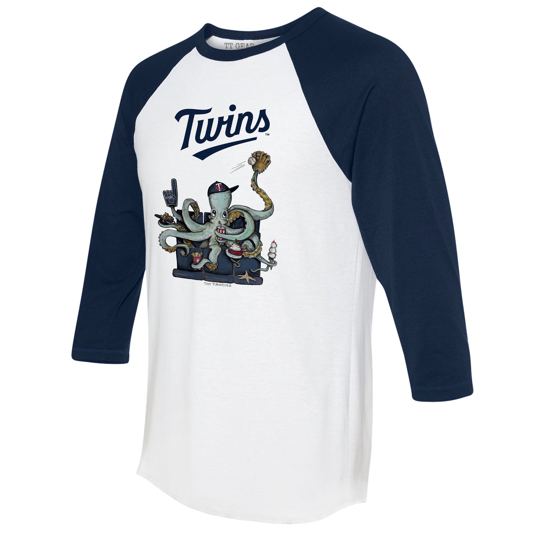Minnesota Twins Octopus 3/4 Navy Blue Sleeve Raglan
