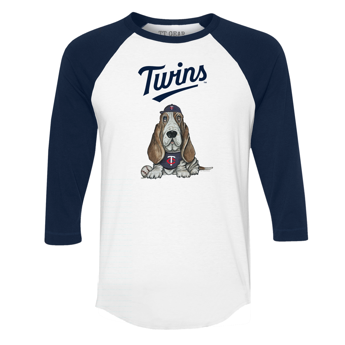 Minnesota Twins Puddy 3/4 Navy Blue Sleeve Raglan - Tiny Turnip