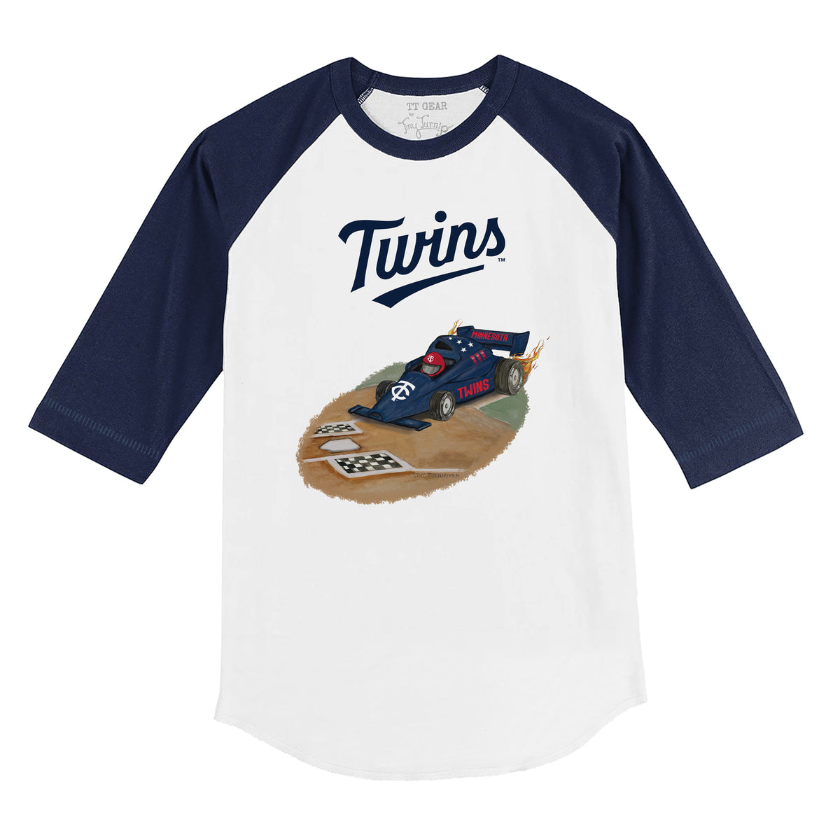 Minnesota Twins Race Car 3/4 Navy Blue Sleeve Raglan