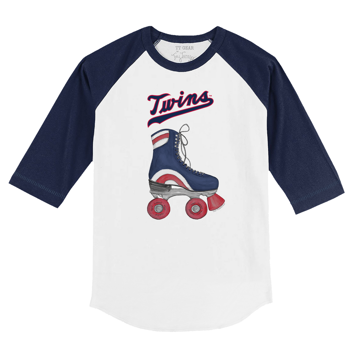 Minnesota Twins Retro Skate 3/4 Navy Blue Sleeve Raglan