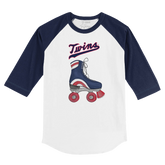 Minnesota Twins Retro Skate 3/4 Navy Blue Sleeve Raglan