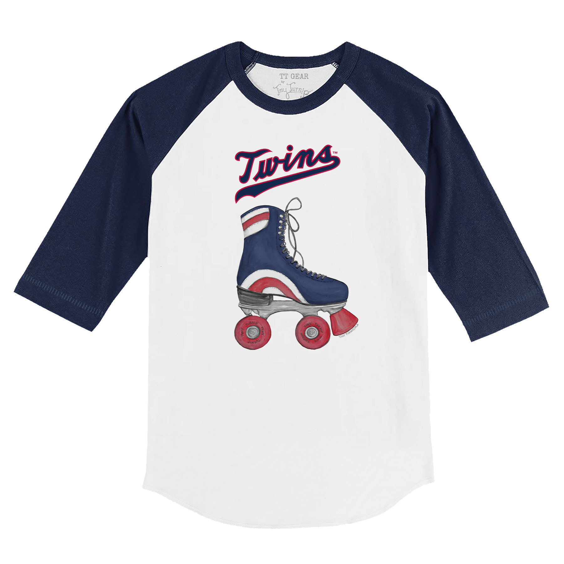 Minnesota Twins Retro Skate 3/4 Navy Blue Sleeve Raglan