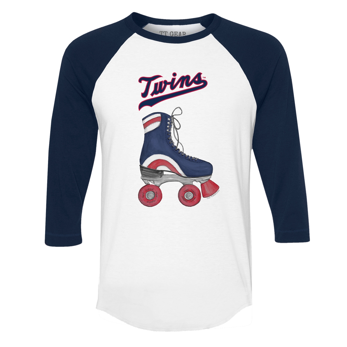 Minnesota Twins Retro Skate 3/4 Navy Blue Sleeve Raglan