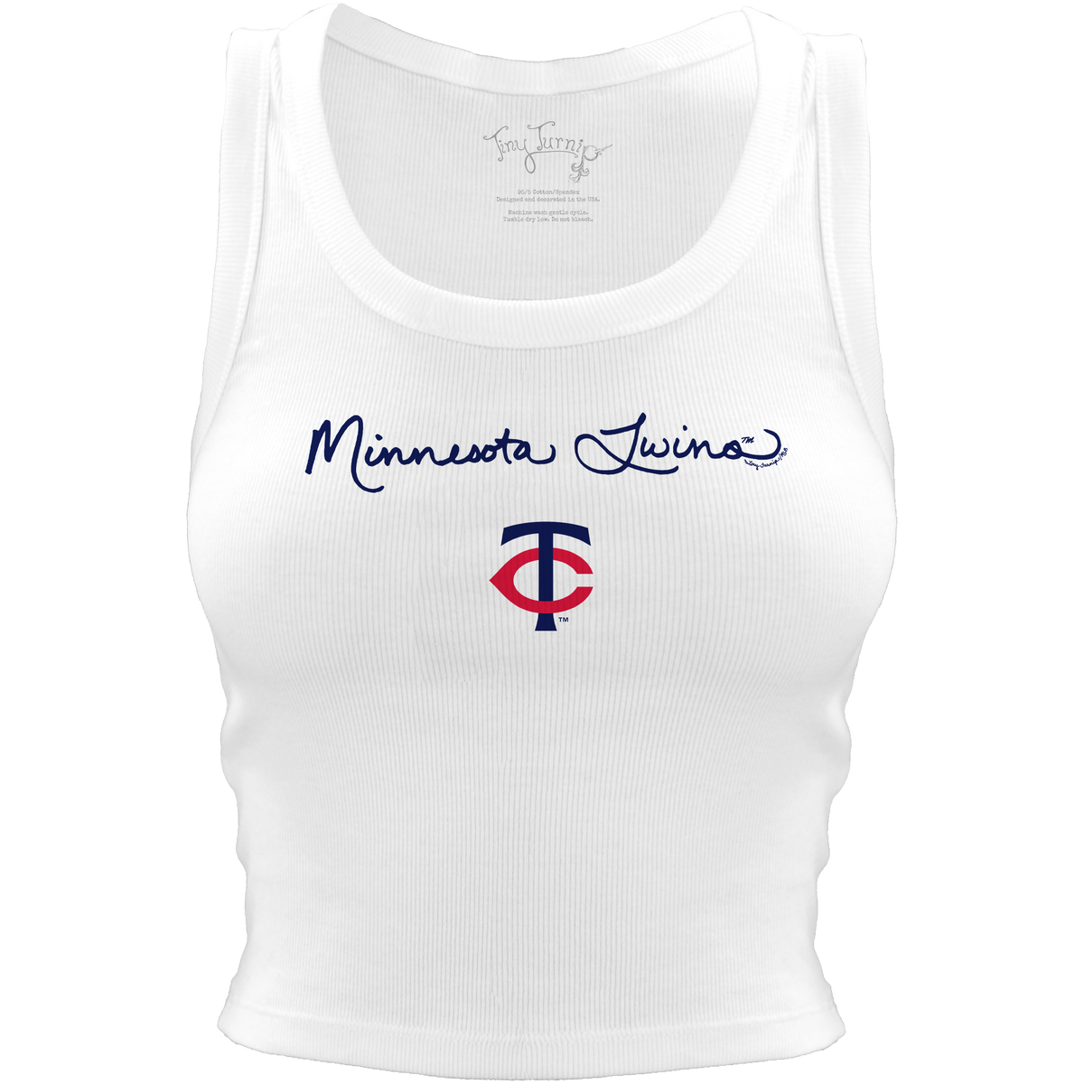 Minnesota Twins Logo Script Crop Tank - Tiny Turnip