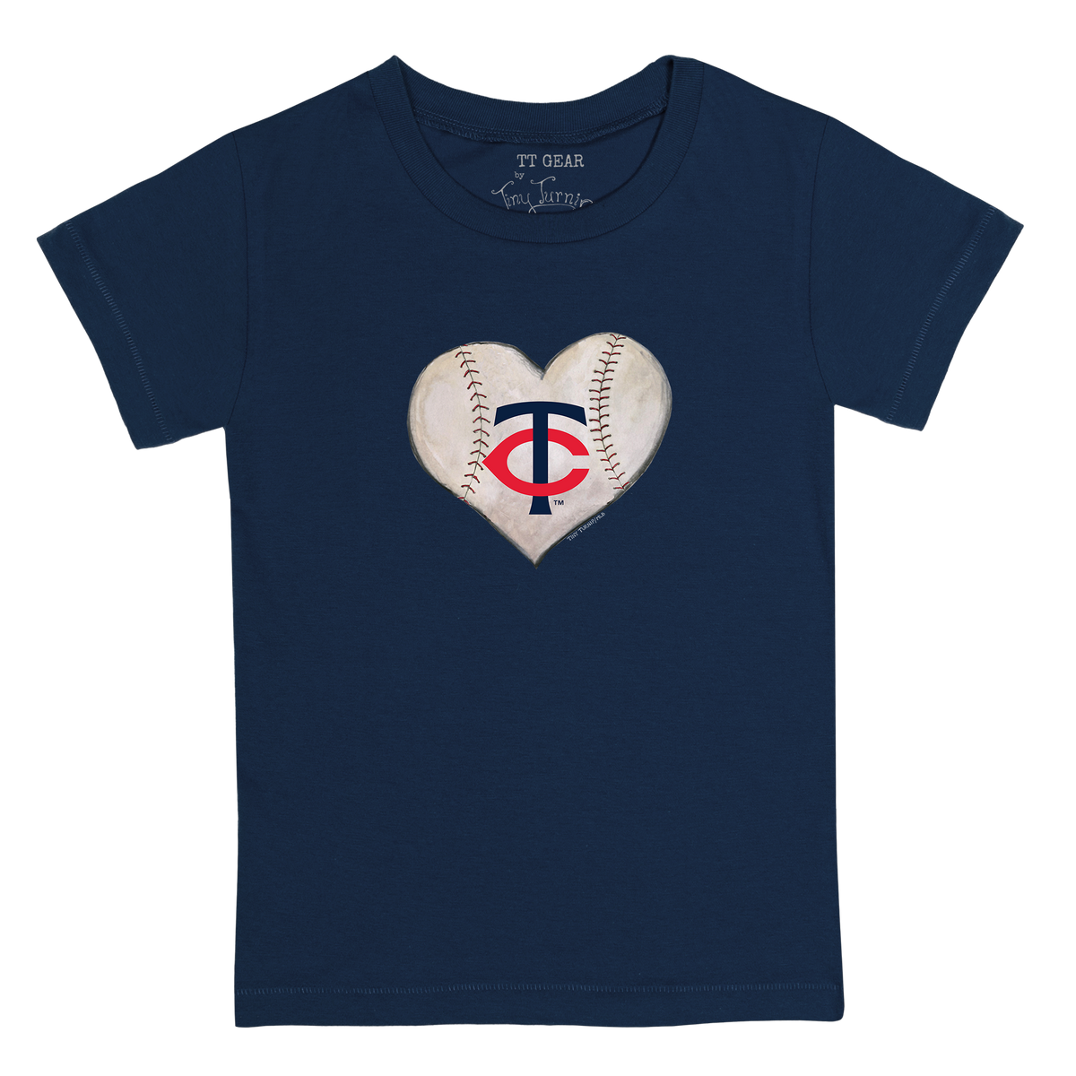 Minnesota Twins Stitched Heart Kid's Tee Shirt - Tiny Turnip