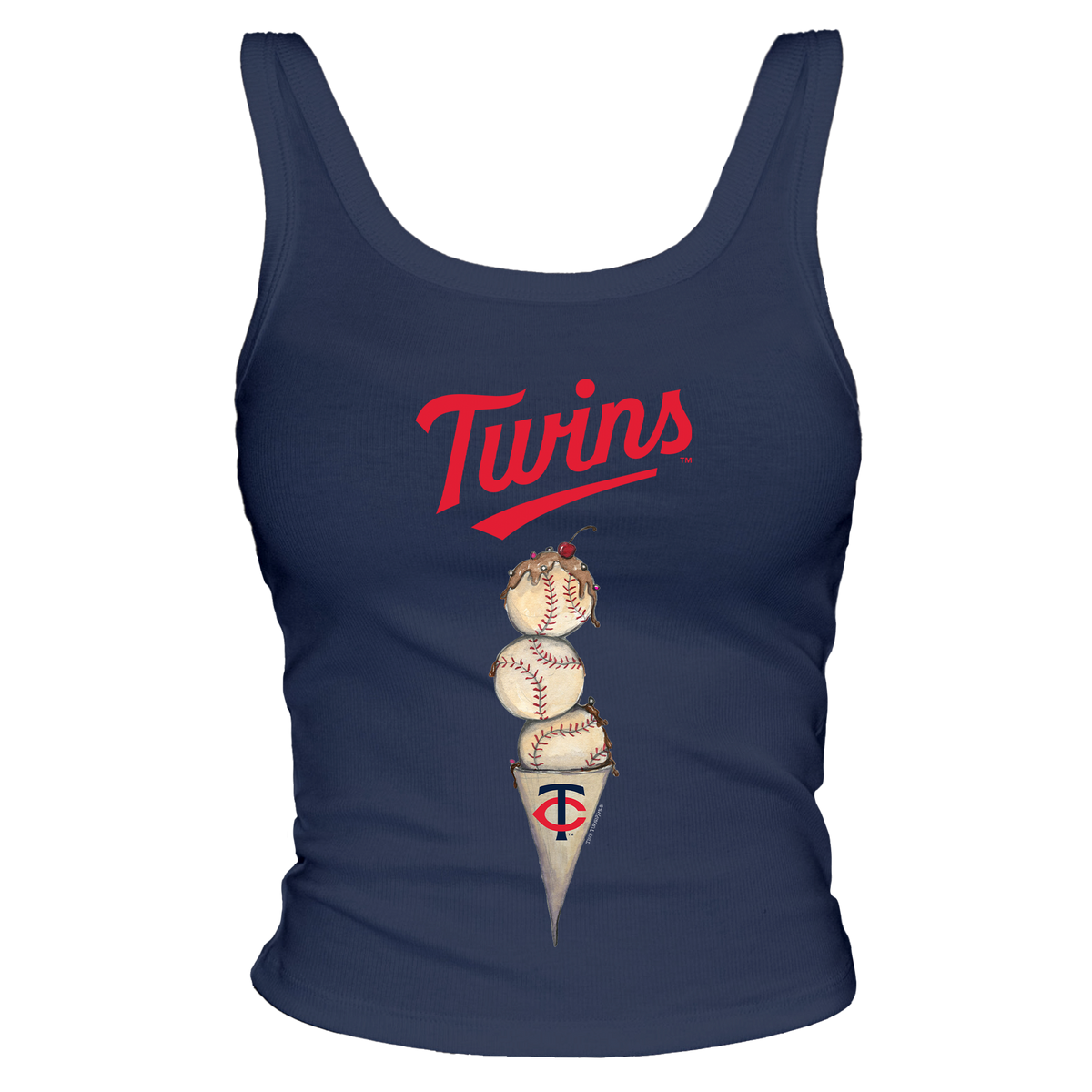 Minnesota Twins Triple Scoop Ribbed Tank - Tiny Turnip