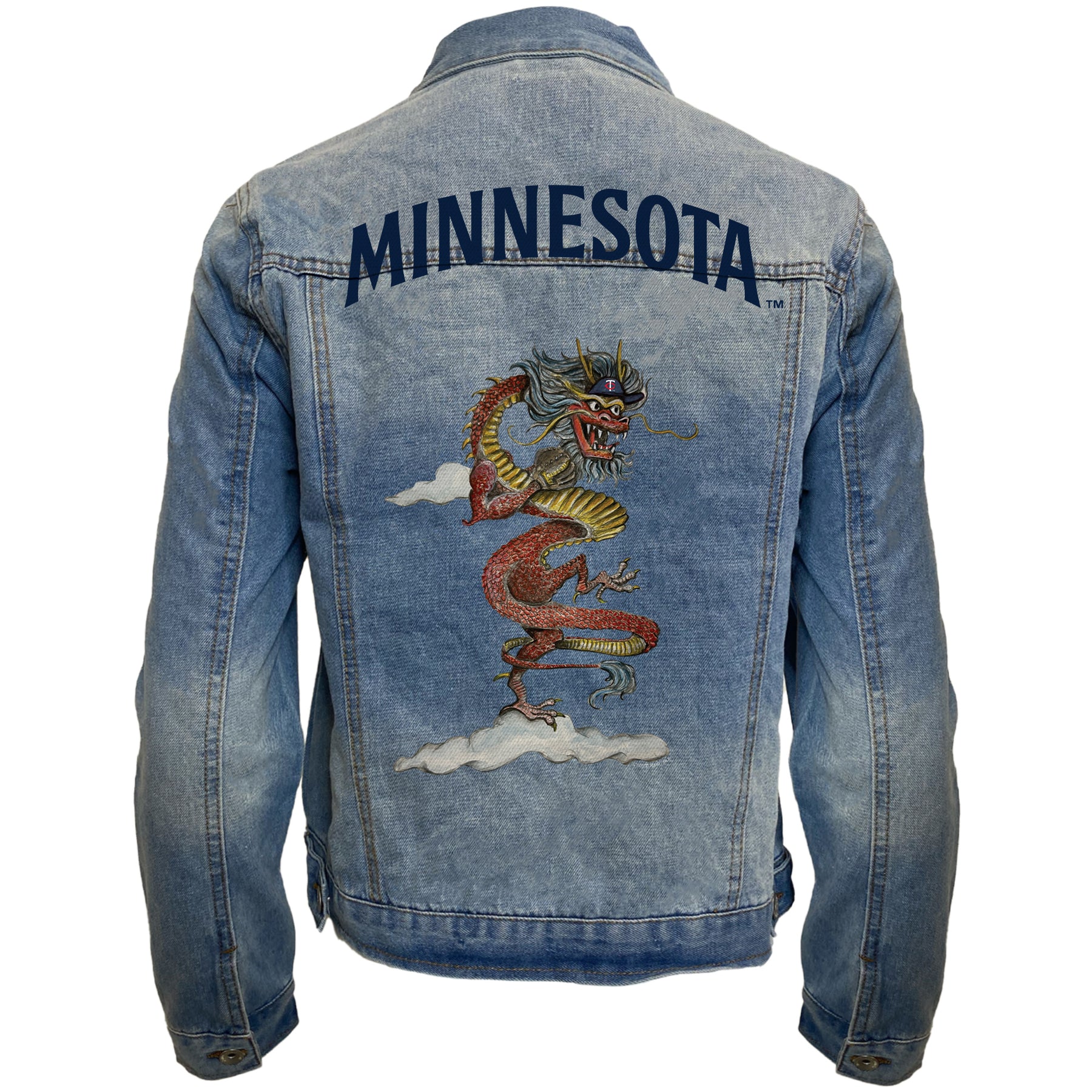 Minnesota Twins 2024 Year of the Dragon Distressed Denim Jacket