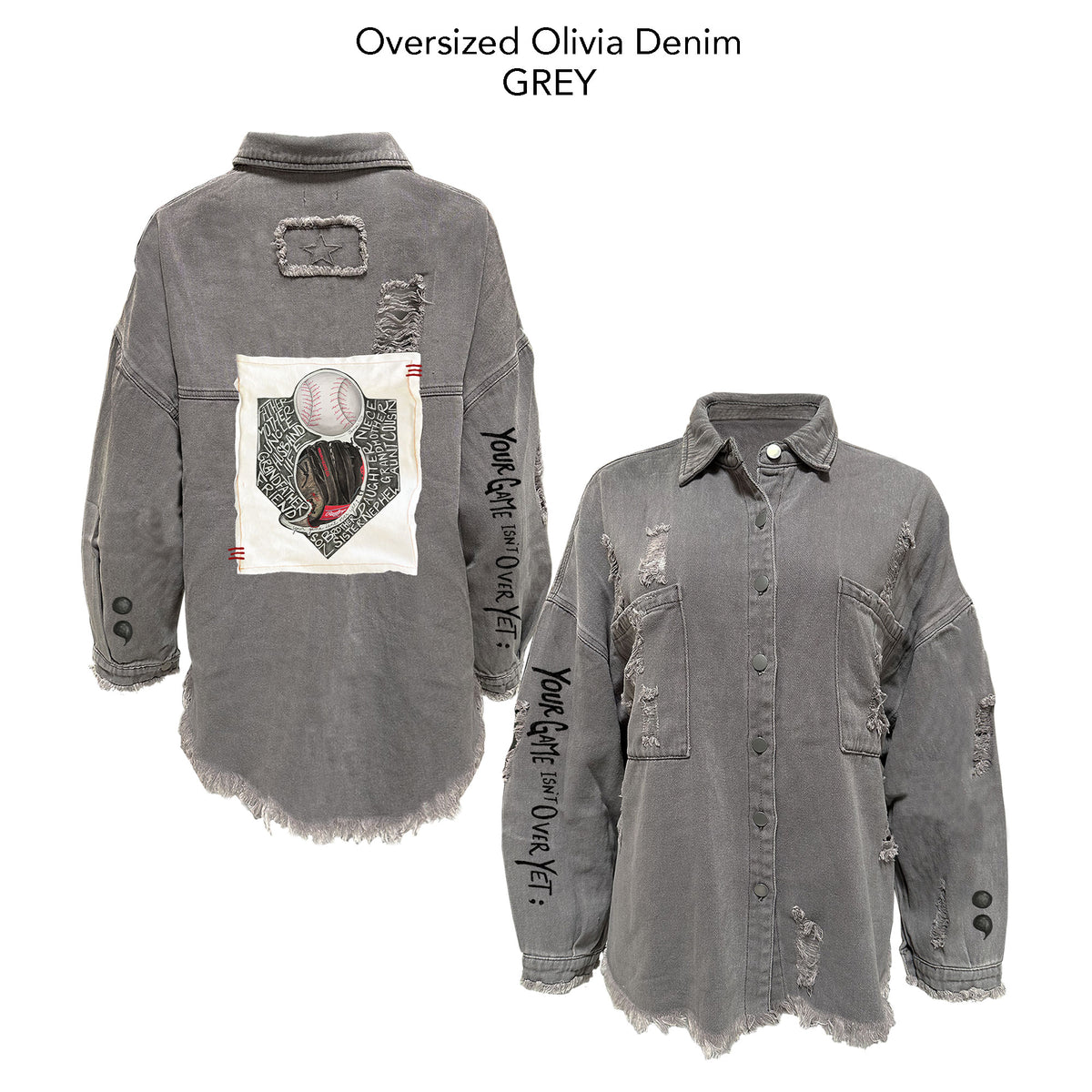 Your Game Isn't Over Yet; Olivia Lightweight Denim Jacket