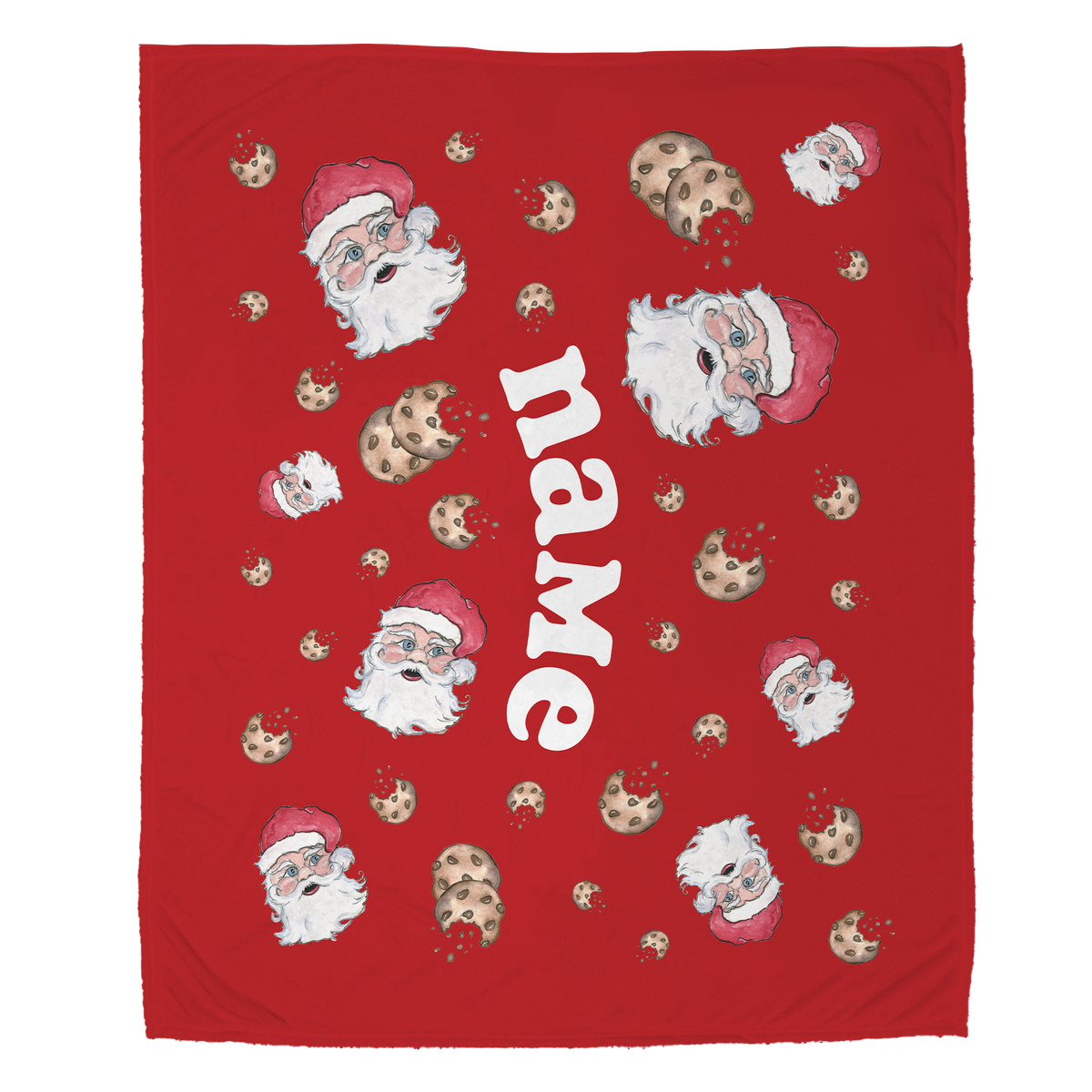 Santa Cookie Velveteen Plush Blanket