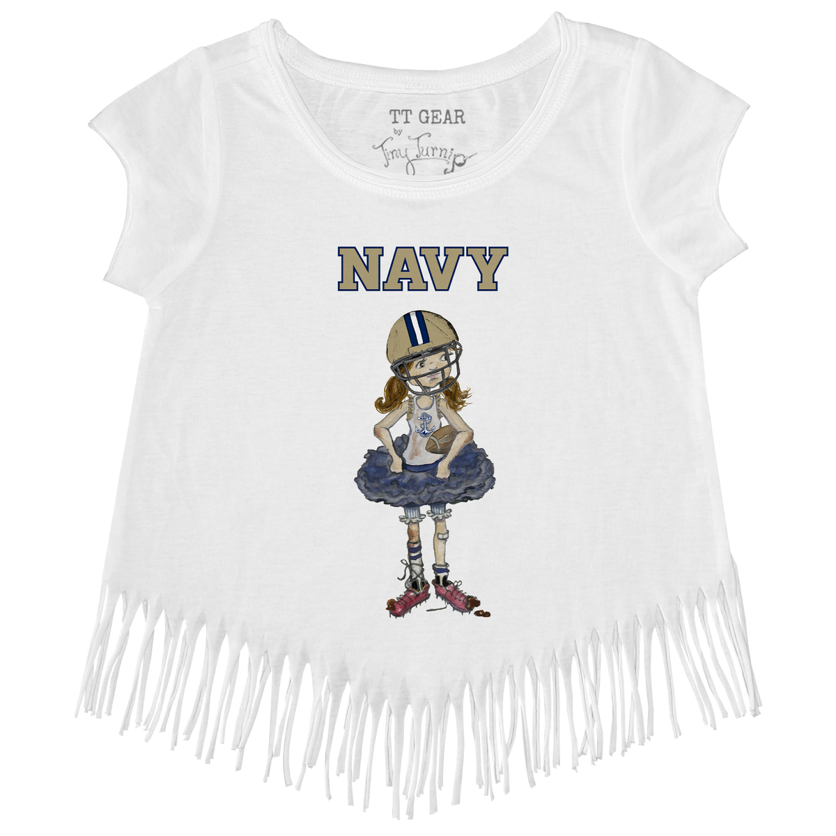 Navy Midshipmen Babes Fringe Tee