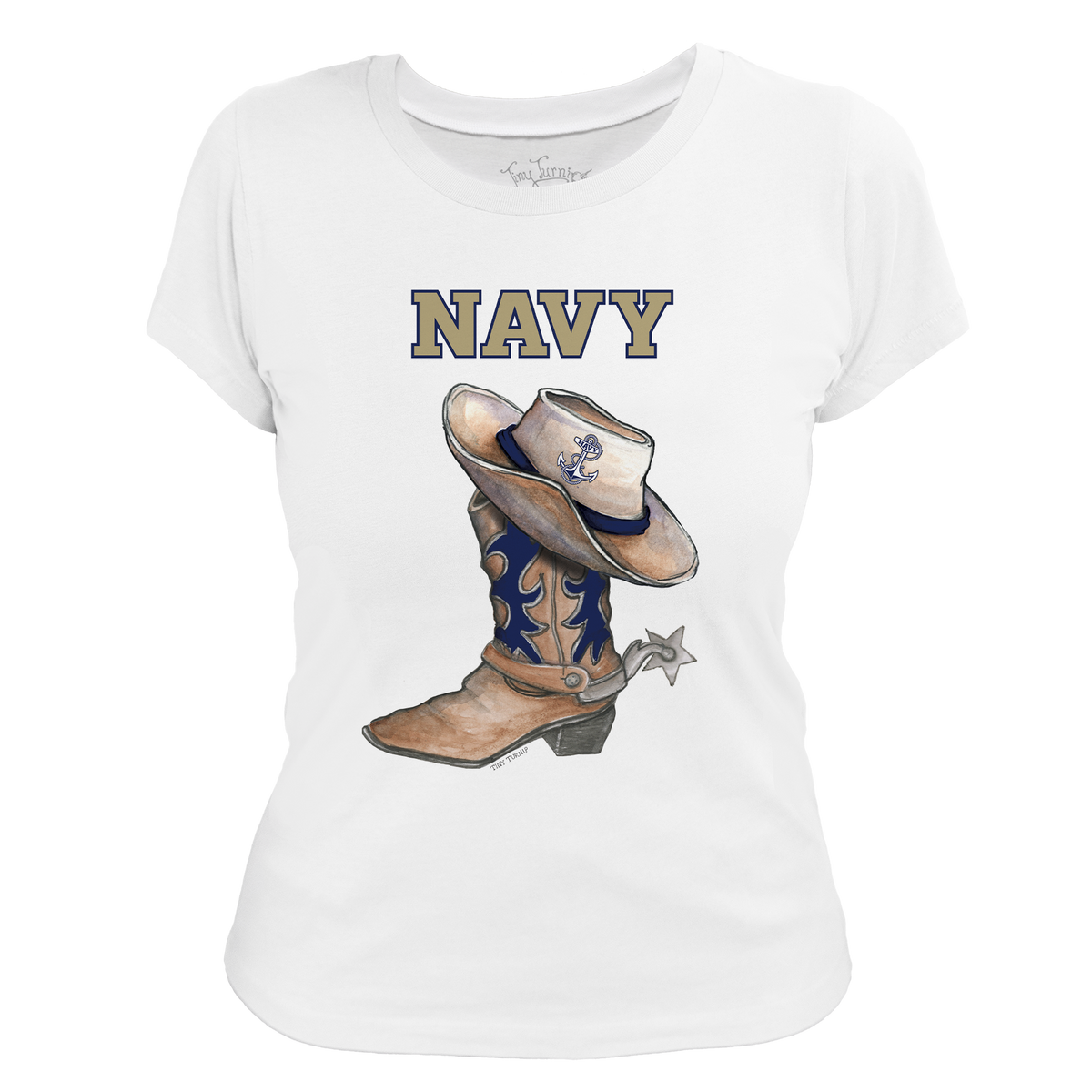 Navy Midshipmen Cowboy Boot Women's Tee Shirt