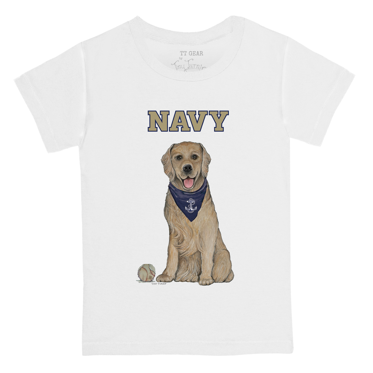 Navy Midshipmen Golden Retriever Kid's Tee Shirt