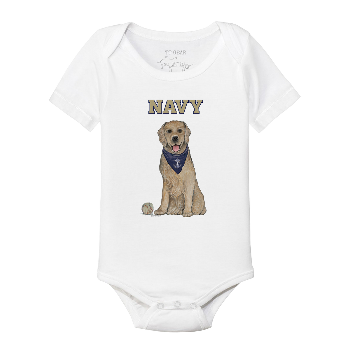 Navy Midshipmen Golden Retriever Short Sleeve Snapper