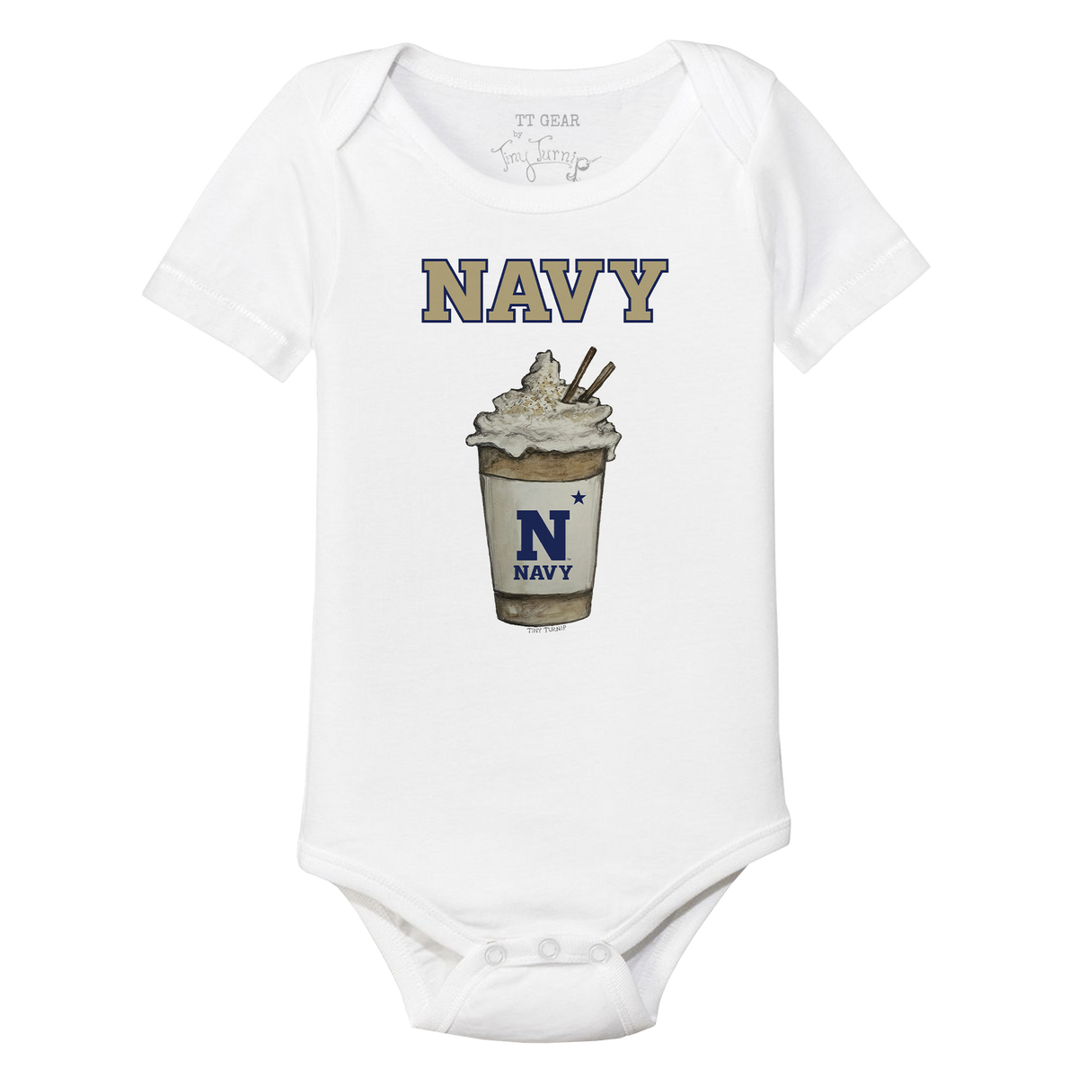 Navy Midshipmen Latte Short Sleeve Snapper