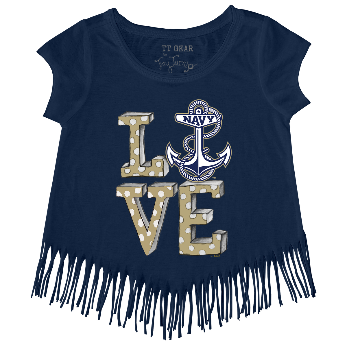 Navy Midshipmen LOVE Fringe Tee